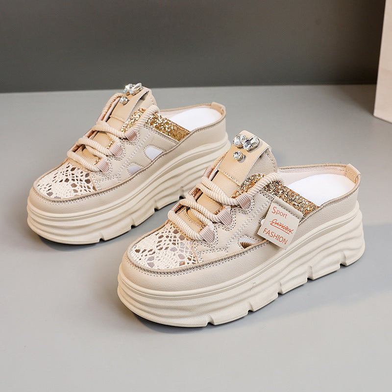 Hollow-out Platform Casual Shoes White Shoes Sandals