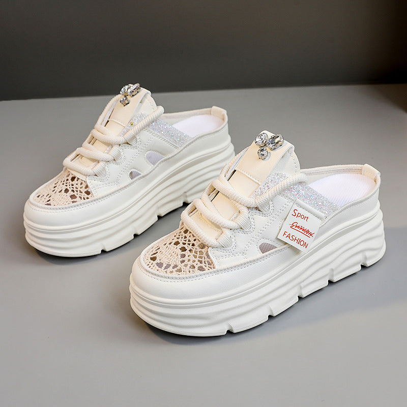 Hollow-out Platform Casual Shoes White Shoes Sandals